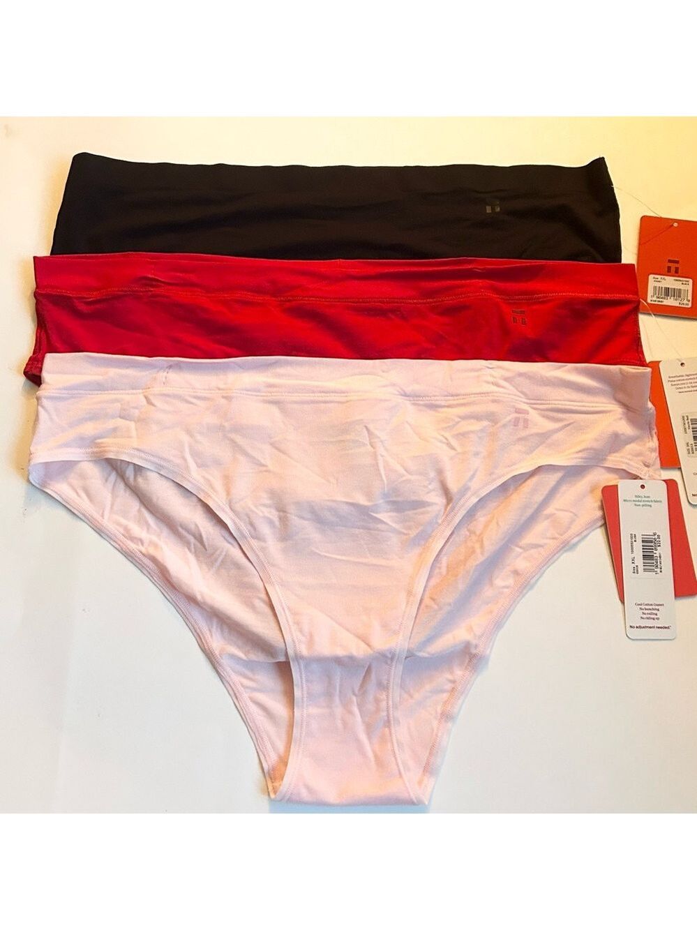 Tommy John Cool Cotton Panties Black Red Pink Size XXL NWT - Picture 2 of 7
